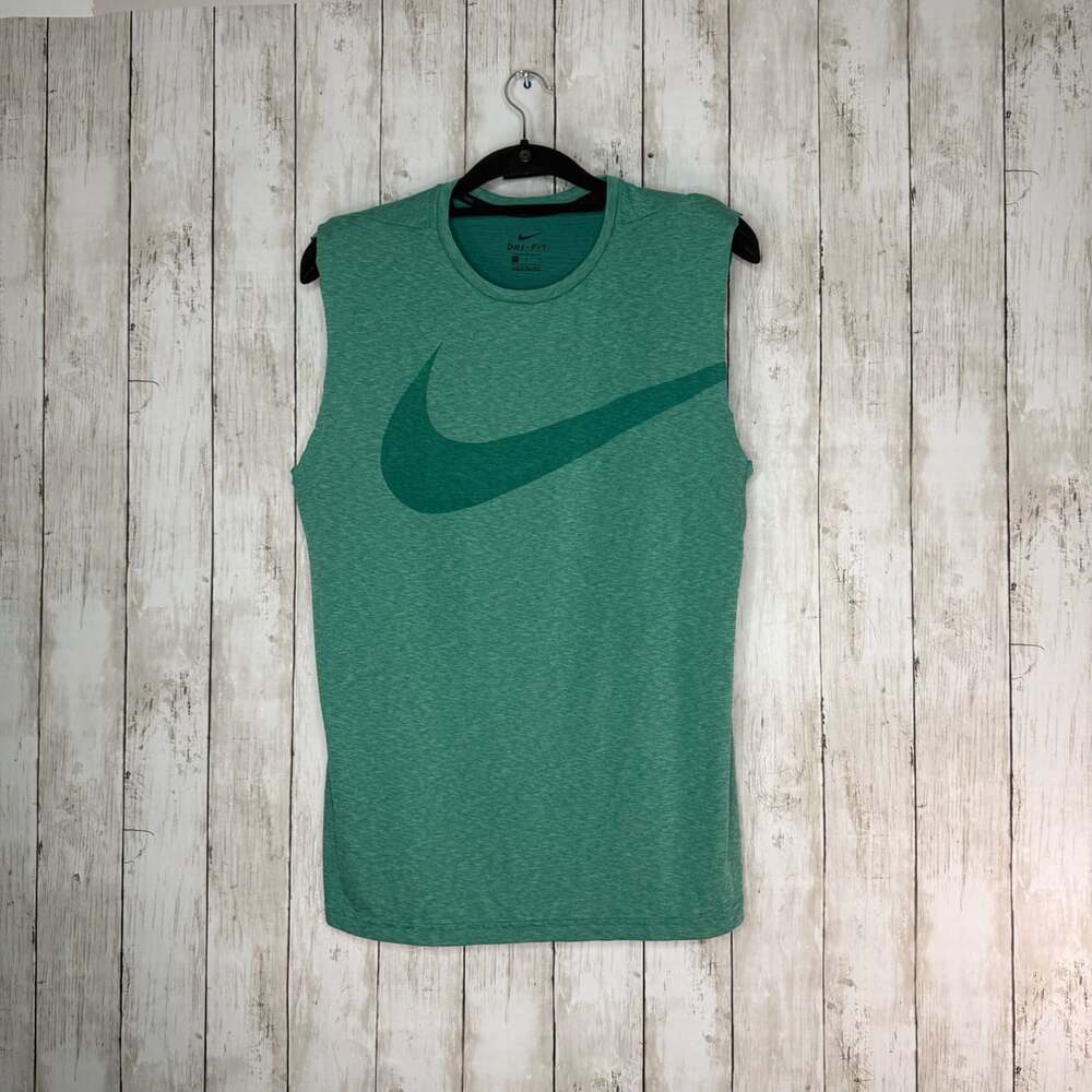 Nike Dri-FIT Big Swoosh Green Athletic Muscle Tank Top Men's Size L